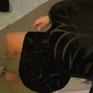 Ladies Black Sexy Bodycon Mini Dress sz Medium